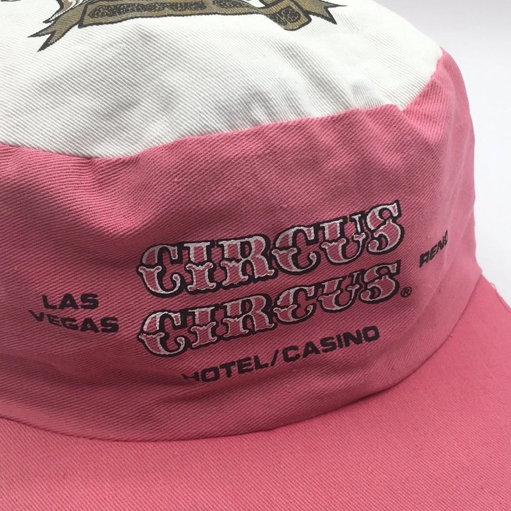 90's Vintage Pink Circus Circus Snap Back Hat Cap